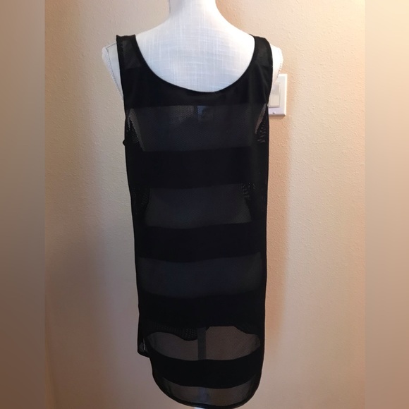 Speedo black mesh panel dress coverup swim striped panel cute - Picture 2 of 4